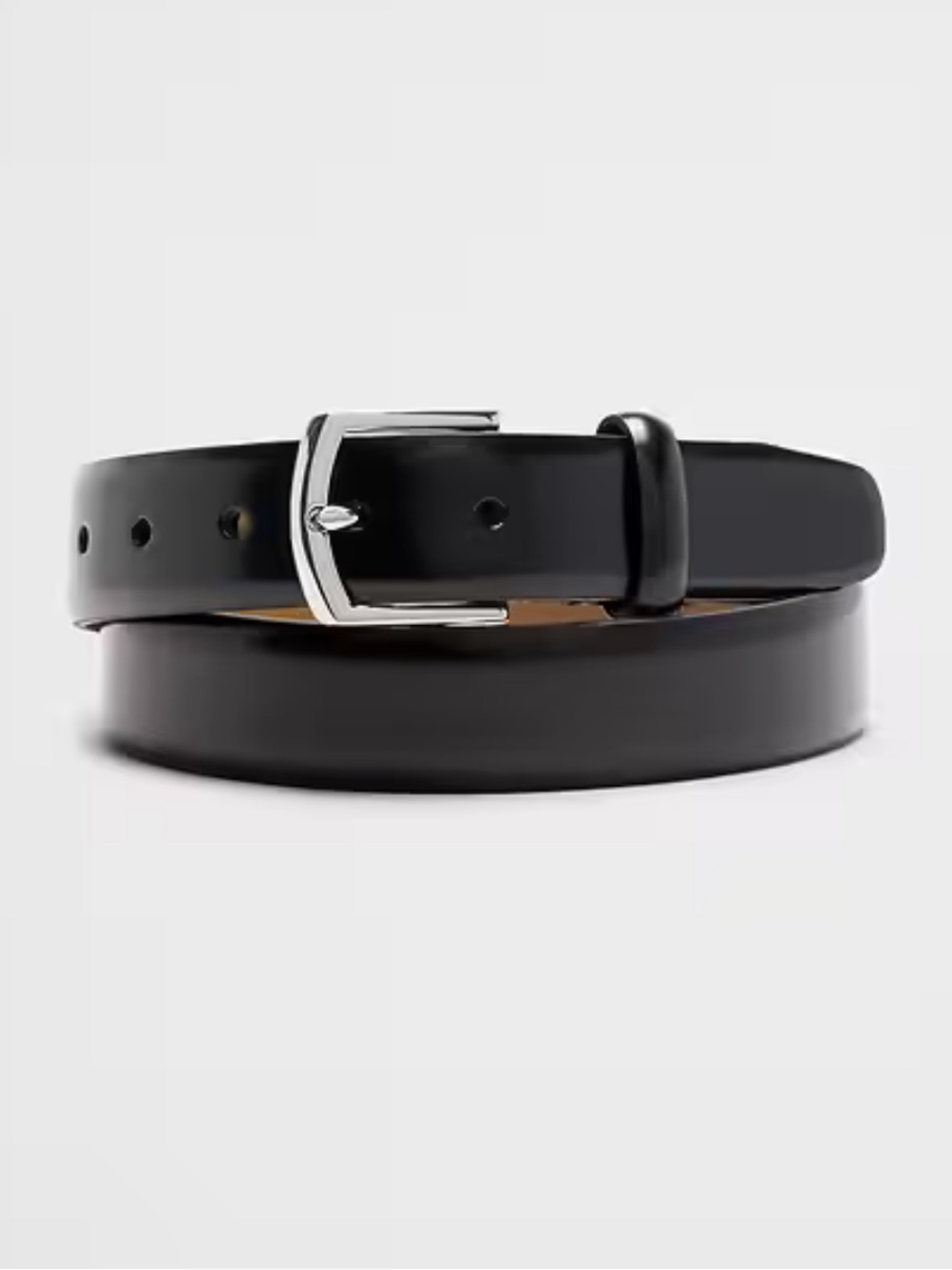 Banana Republic men’s black Buffalo leather dress belt with silver buckle